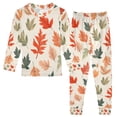 thumbnail image 1 of FORMRS Long Sleeve Top and Pants Pajama Set for Niños 2-Piece Sleepwear, Sizes 18M-8Y, Red Autumn Leaves, 1 of 6