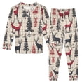 thumbnail image 1 of FORMRS Long Sleeve Top and Pants Pajama Set for Niños 2-Piece Sleepwear, Sizes 18M-8Y, Red Deer, 1 of 6