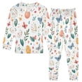 thumbnail image 1 of FORMRS Long Sleeve Top and Pants Pajama Set for Niños 2-Piece Sleepwear, Sizes 18M-8Y, Red Easter Eggs, 1 of 6