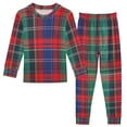 thumbnail image 1 of FORMRS Long Sleeve Top and Pants Pajama Set for Niños 2-Piece Sleepwear, Sizes 18M-8Y, Red Green Pattern, 1 of 6