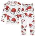 thumbnail image 1 of FORMRS Long Sleeve Top and Pants Pajama Set for Niños 2-Piece Sleepwear, Sizes 18M-8Y, Red Santa Hats Pattern, 1 of 6