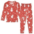 thumbnail image 1 of FORMRS Long Sleeve Top and Pants Pajama Set for Niños 2-Piece Sleepwear, Sizes 18M-8Y, Red Snowman, 1 of 6