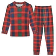 thumbnail image 1 of FORMRS Toddler Unisex Long Sleeve Top and Pants Pajama Set 2-Piece Sleepwear, Sizes 18M-8Y, Red and Blue Pattern, 1 of 6