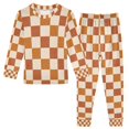 thumbnail image 1 of FORMRS Long Sleeve Top and Pants Pajama Set for Niños 2-Piece Sleepwear, Sizes 18M-8Y, Rusty Orange Plaid, 1 of 6