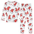 thumbnail image 1 of FORMRS Long Sleeve Top and Pants Pajama Set for Niños 2-Piece Sleepwear, Sizes 18M-8Y, Santa Hats Pattern, 1 of 6