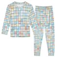 thumbnail image 1 of FORMRS Long Sleeve Top and Pants Pajama Set for Niños 2-Piece Sleepwear, Sizes 18M-8Y, Small Pastel Pattern, 1 of 6