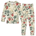 thumbnail image 1 of FORMRS Long Sleeve Top and Pants Pajama Set for Niños 2-Piece Sleepwear, Sizes 18M-8Y, Small Strawberry Pattern, 1 of 6