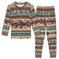thumbnail image 1 of FORMRS Toddler Unisex Long Sleeve Top and Pants Pajama Set 2-Piece Sleepwear, Sizes 18M-8Y, Tribal Art, 1 of 6
