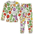 thumbnail image 1 of FORMRS Long Sleeve Top and Pants Pajama Set for Niños 2-Piece Sleepwear, Sizes 18M-8Y, Vegetables Pattern, 1 of 6
