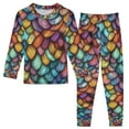 thumbnail image 1 of FORMRS Long Sleeve Top and Pants Pajama Set for Niños 2-Piece Sleepwear, Sizes 18M-8Y, Vibrant Dragon Scales Pattern, 1 of 6