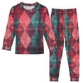 thumbnail image 1 of FORMRS Long Sleeve Top and Pants Pajama Set for Niños 2-Piece Sleepwear, Sizes 18M-8Y, Vibrant Green Tartan Pattern, 1 of 6