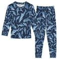 thumbnail image 1 of FORMRS Long Sleeve Top and Pants Pajama Set for Niños 2-Piece Sleepwear, Sizes 18M-8Y, Watercolor Shark Pattern, 1 of 6