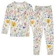 thumbnail image 1 of FORMRS Toddler Unisex Long Sleeve Top and Pants Pajama Set 2-Piece Sleepwear, Sizes 18M-8Y, Watercolor Wildflowers, 1 of 6