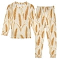 thumbnail image 1 of FORMRS Long Sleeve Top and Pants Pajama Set for Niños 2-Piece Sleepwear, Sizes 18M-8Y, Wheat Ears Pattern, 1 of 6
