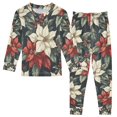 thumbnail image 1 of FORMRS Long Sleeve Top and Pants Pajama Set for Niños 2-Piece Sleepwear, Sizes 18M-8Y, White Christmas Leaves, 1 of 6