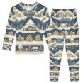 thumbnail image 1 of FORMRS Long Sleeve Top and Pants Pajama Set for Niños 2-Piece Sleepwear, Sizes 18M-8Y, Winter Village, 1 of 6
