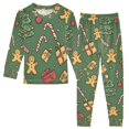 thumbnail image 1 of FORMRS Long Sleeve Top and Pants Pajama Set for Niños 2-Piece Sleepwear, Sizes 18M-8Y, Yellow Christmas Gingerbread, 1 of 6