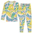 thumbnail image 1 of FORMRS Long Sleeve Top and Pants Pajama Set for Niños 2-Piece Sleepwear, Sizes 18M-8Y, Yellow Mountains, 1 of 6