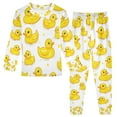 thumbnail image 1 of FORMRS Long Sleeve Top and Pants Pajama Set for Niños 2-Piece Sleepwear, Sizes 18M-8Y, Yellow Rubber Ducks, 1 of 6
