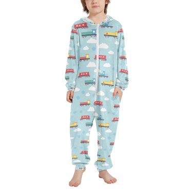 FORMRS Kids One-Piece Pajamas Hooded Long Sleeve Union Suit Soft Onesie ...