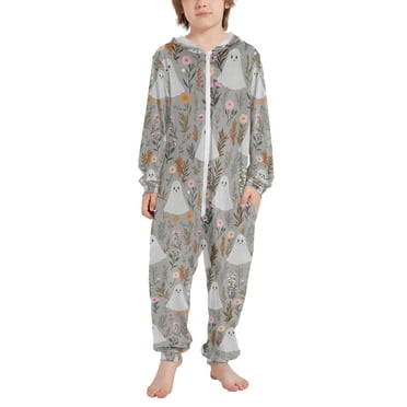 FORMRS Kids One-Piece Pajamas Hooded Long Sleeve Union Suit Soft Onesie ...