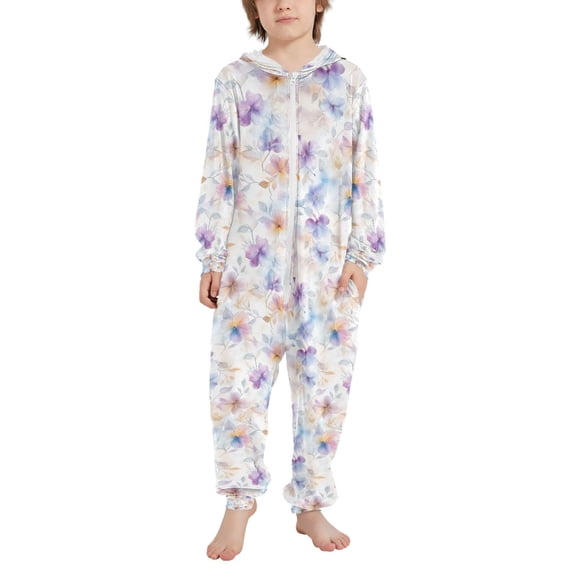 FORMRS Kids One-Piece Pajamas Hooded Long Sleeve Union Suit Soft Onesie ...