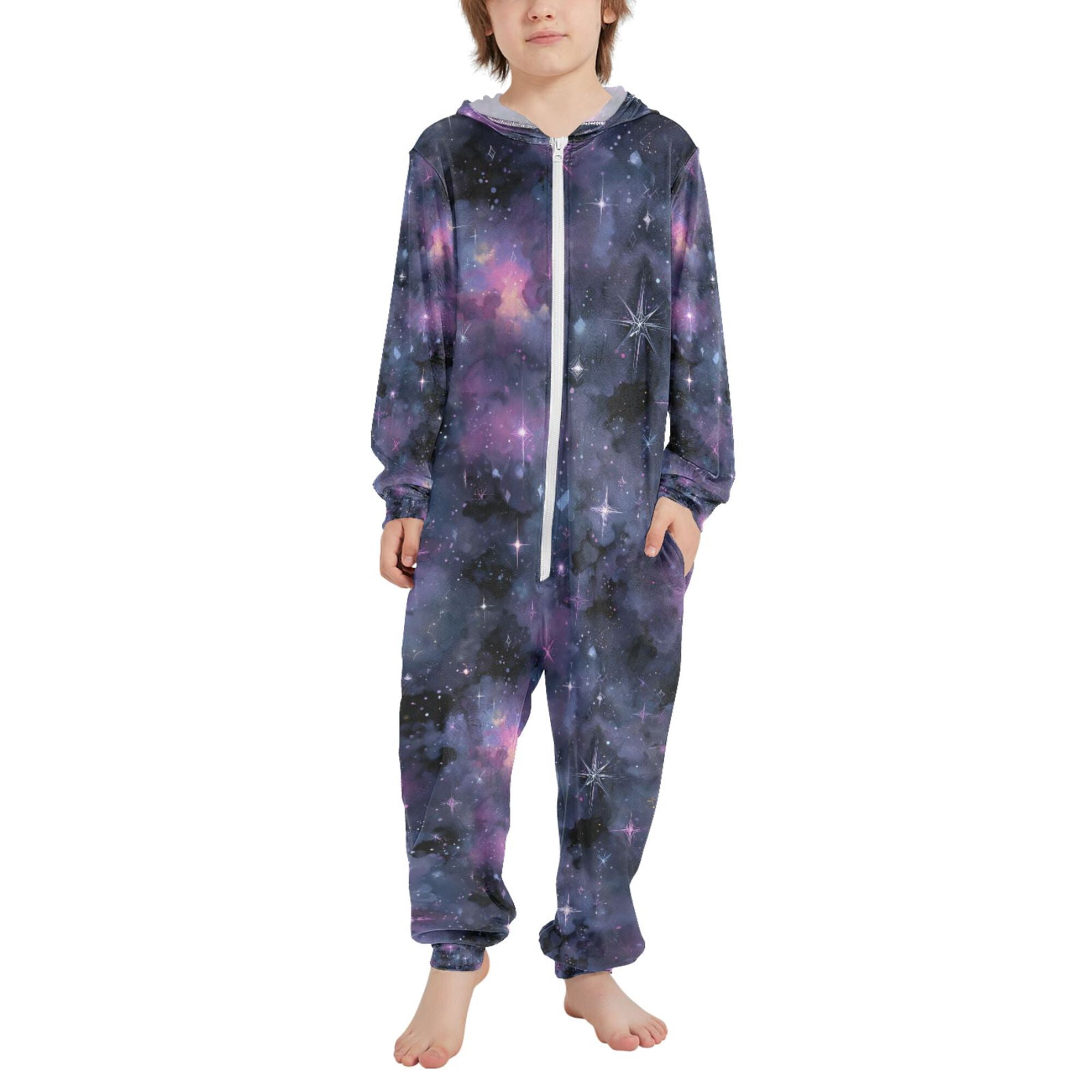 FORMRS Kids One-Piece Pajamas Hooded Long Sleeve Union Suit Soft Onesie ...