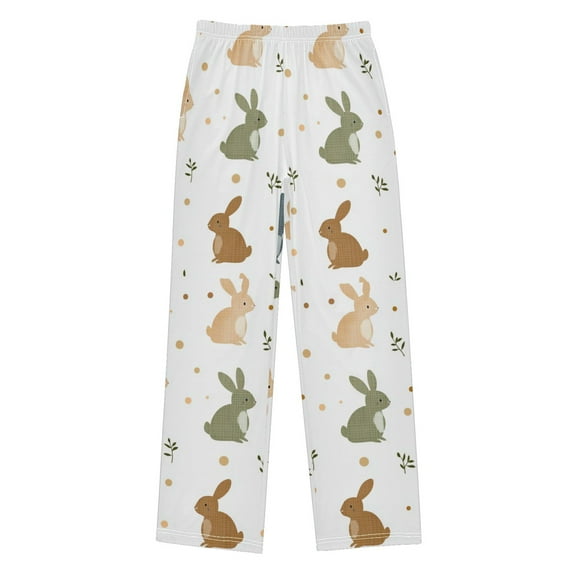 FORMRS Kids Pajama Pants with Pockets Size 11-12Y Boys Lounge Sleep Bottoms, Cartoon Bunnies