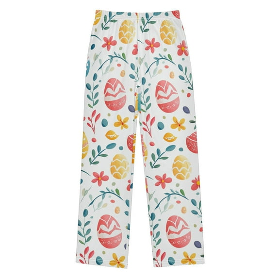 FORMRS Kids Pajama Pants with Pockets Size 11-12Y Boys Lounge Sleep Bottoms, Cute Easter Eggs