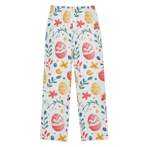 FORMRS Kids Pajama Pants with Pockets Size 11-12Y Boys Lounge Sleep Bottoms, Cute Easter Eggs