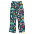 thumbnail image 1 of FORMRS Kids Pajama Pants with Pockets Size 11-12Y Boys Lounge Sleep Bottoms, Green Vibrant Truck Pattern, 1 of 8