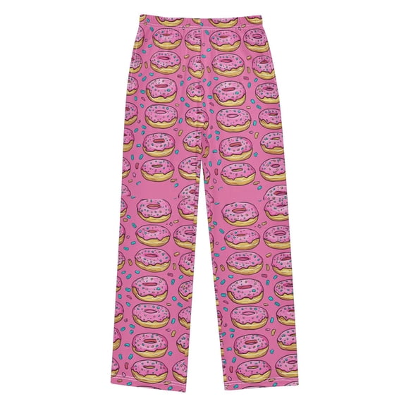 FORMRS Kids Pajama Pants with Pockets Size 11-12Y Boys Lounge Sleep Bottoms, Pink Doughnuts