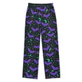 thumbnail image 1 of FORMRS Kids Pajama Pants with Pockets Size 11-12Y Boys Lounge Sleep Bottoms, Purple Cartoon Bats Pattern, 1 of 8