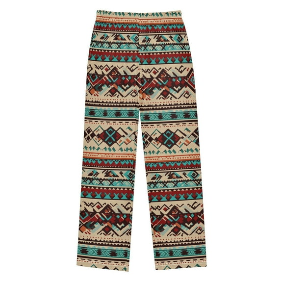 FORMRS Kids Pajama Pants with Pockets Size 11-12Y Boys Lounge Sleep Bottoms, Tribal Art