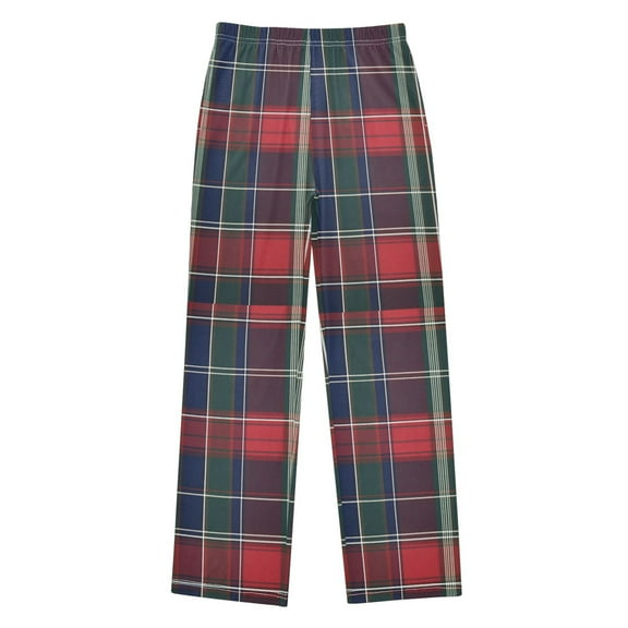 FORMRS Kids Pajama Pants with Pockets Size 11-12Y Boys Lounge Sleep Bottoms, Warm Tartan Mosaic