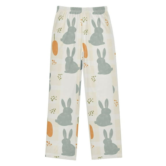 FORMRS Kids Pajama Pants with Pockets Size 11-12Y Boys Lounge Sleep Bottoms, Whimsical Rabbits