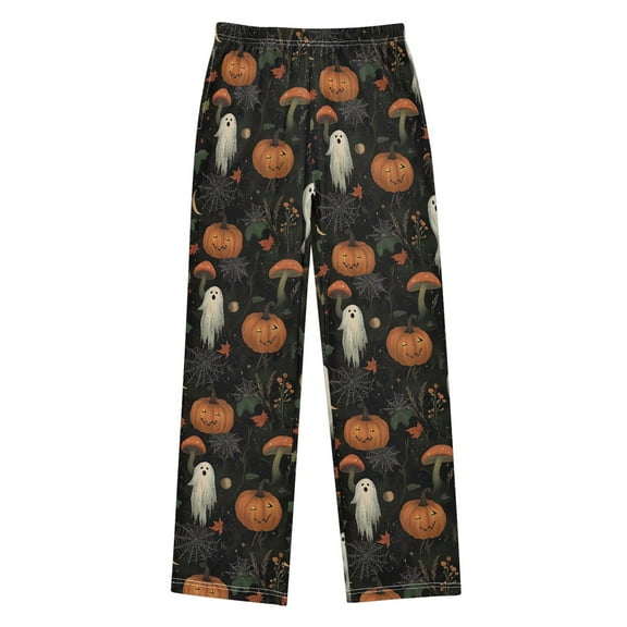 FORMRS Kids Pajama Pants with Pockets Size 13-14Y Boys Lounge Sleep Bottoms, Autumn Ghost Pattern