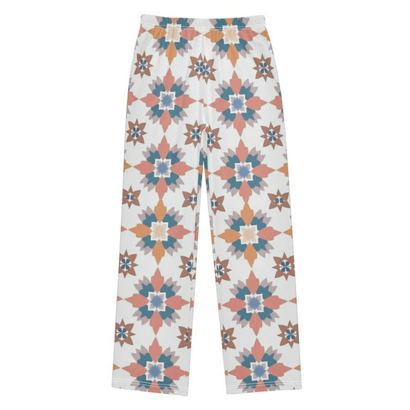 FORMRS Kids Pajama Pants with Pockets Size 13-14Y Boys Lounge Sleep Bottoms, Blue Abstract Pattern