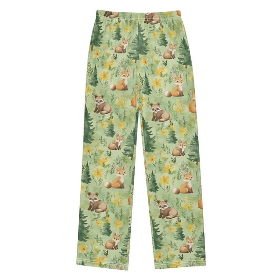 FORMRS Kids Pajama Pants with Pockets Size 13-14Y Boys Lounge Sleep Bottoms, Cartoon Forest Animals