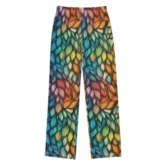 FORMRS Kids Pajama Pants with Pockets Size 13-14Y Boys Lounge Sleep Bottoms, Colorful Dragon Scales Pattern