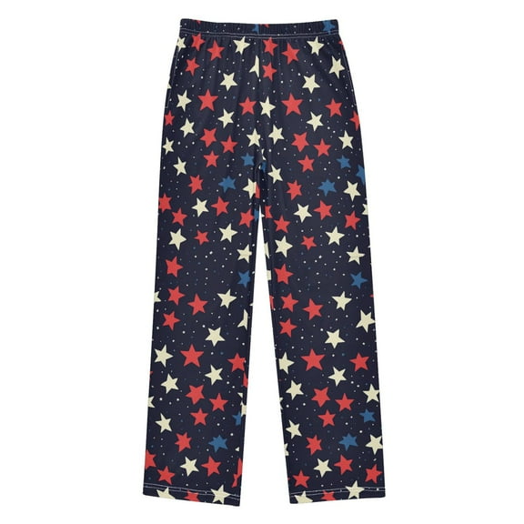 FORMRS Kids Pajama Pants with Pockets Size 13-14Y Boys Lounge Sleep Bottoms, Red Starry Pattern