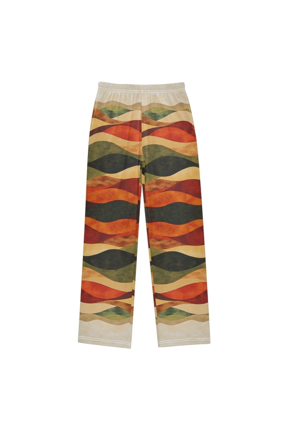 Kids Pajama Pants with Pockets Size 6-8Y Boys Lounge Sleep Bottoms, Abstract Desert Pattern