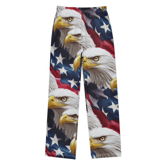 FORMRS Kids Pajama Pants with Pockets Size 6-8Y Boys Lounge Sleep Bottoms, American Eagle Pattern