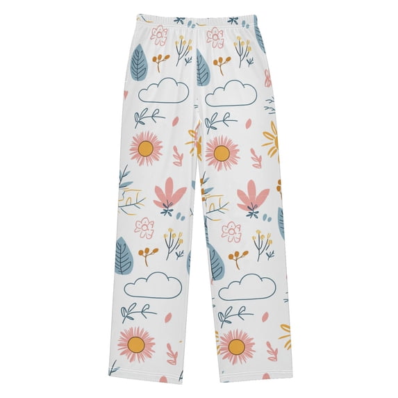 FORMRS Kids Pajama Pants with Pockets Size 6-8Y Boys Lounge Sleep Bottoms, Cartoon Doodles