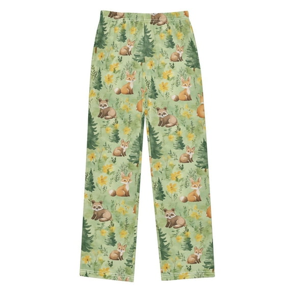 FORMRS Kids Pajama Pants with Pockets Size 6-8Y Boys Lounge Sleep Bottoms, Cartoon Forest Animals