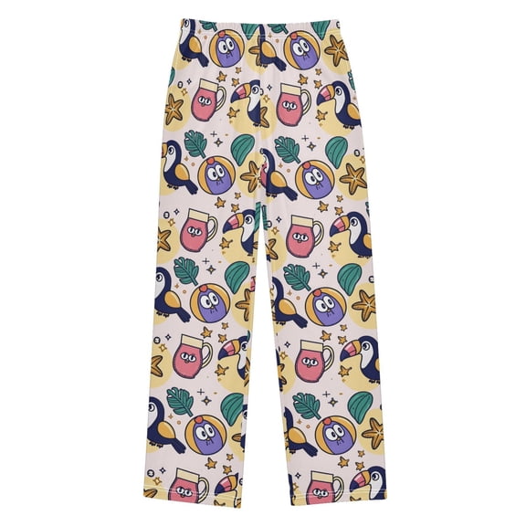 FORMRS Kids Pajama Pants with Pockets Size 6-8Y Boys Lounge Sleep Bottoms, Cute Cartoon Pattern