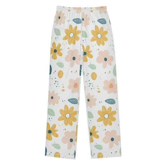 FORMRS Kids Pajama Pants with Pockets Size 6-8Y Boys Lounge Sleep Bottoms, Cute Floral