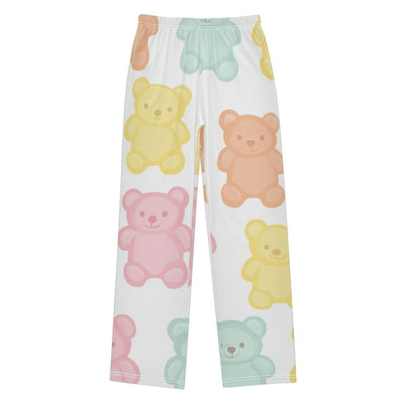 FORMRS Kids Pajama Pants with Pockets Size 6-8Y Boys Lounge Sleep Bottoms, Cute Gummy Bears Pattern