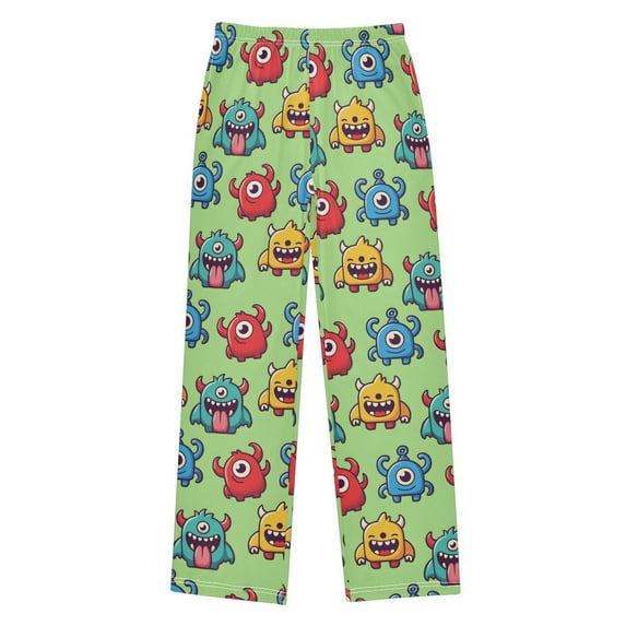 FORMRS Kids Pajama Pants with Pockets Size 6-8Y Boys Lounge Sleep Bottoms, Cute Monsters Pattern