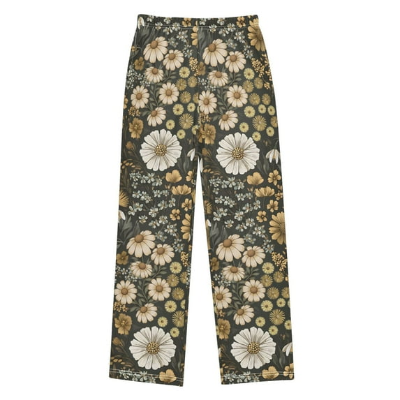 FORMRS Kids Pajama Pants with Pockets Size 6-8Y Boys Lounge Sleep Bottoms, Floral Wilderness Pattern